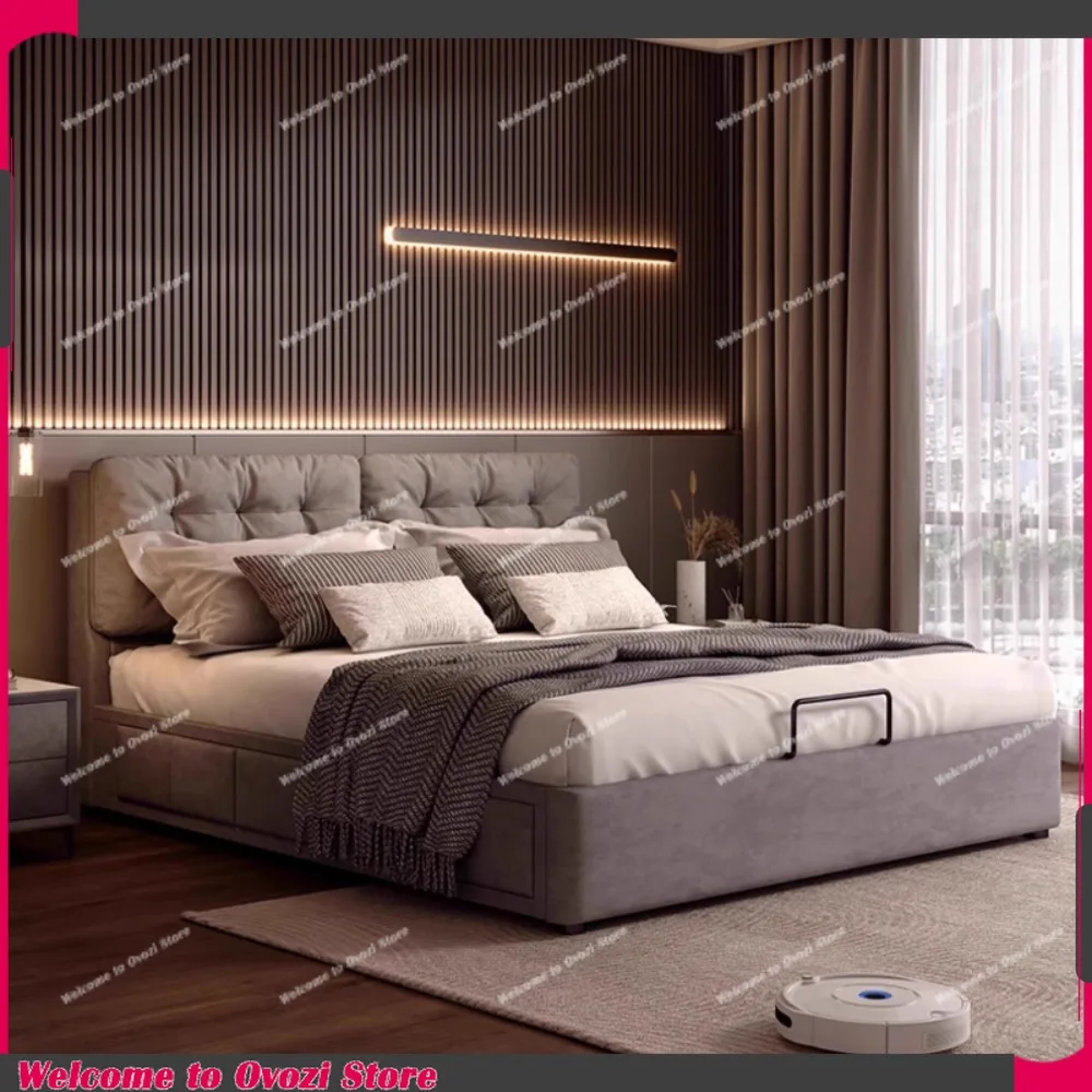 

Frames Double Beds Minimalist Modern Multifunctional Aesthetic Bed Storage Cama De Lujo Para Dormitorio Furniture Decoration