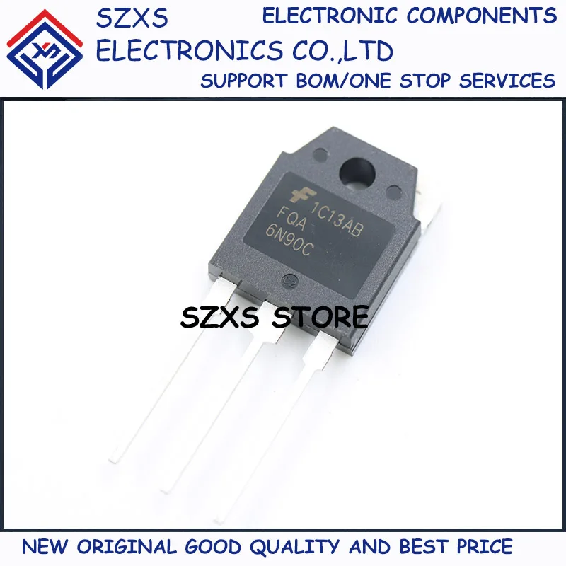 

New Original 10Pcs FQA6N90C TO-3P 900V 6A MOSFET Field-effect Transistor In Stock Electronic Components Good Quality