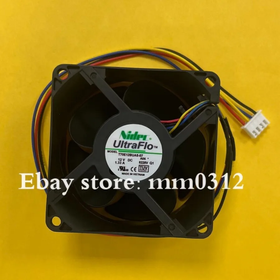 for Nidec T70E12BUA5-07 A06 7038 DC12V 1.33A 7CM 4-wire PWM Cooling Fan