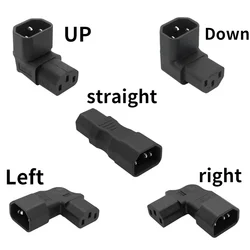 IEC 320 C14 to C13 AC Adapter IEC 320 3 pin Male to Female extend 90 Degree Down Up Left Right straight Angle AC converter