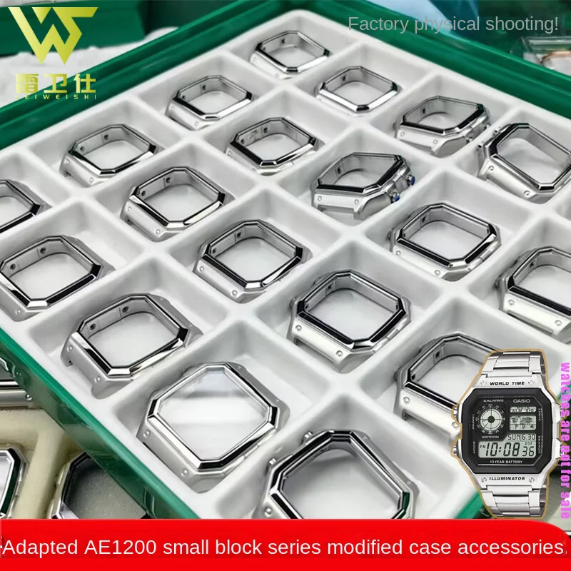

Spot wholesale Modified Casio small square AE1200/AE1300 series watch metal stainless steel case shell Ring screw and Tools