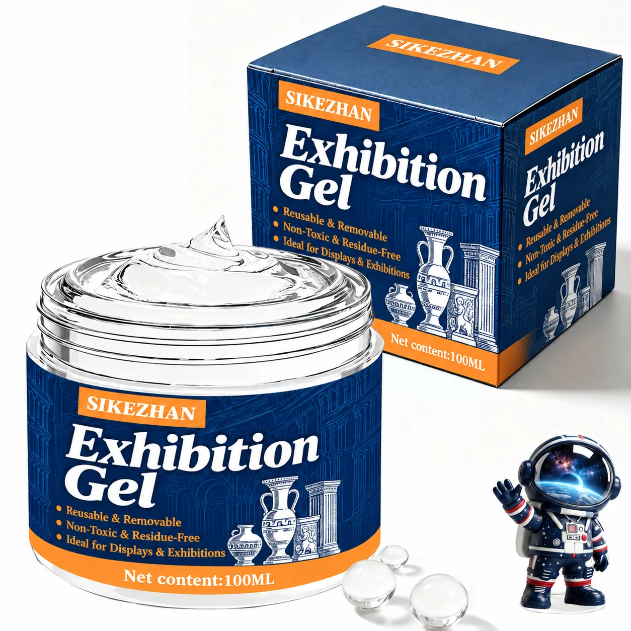 Clear Exhibit Gel Clear Removable Adhesive Glue Museum Wax for Antiques Glass Ceramics Figures Decorations Conservation Art