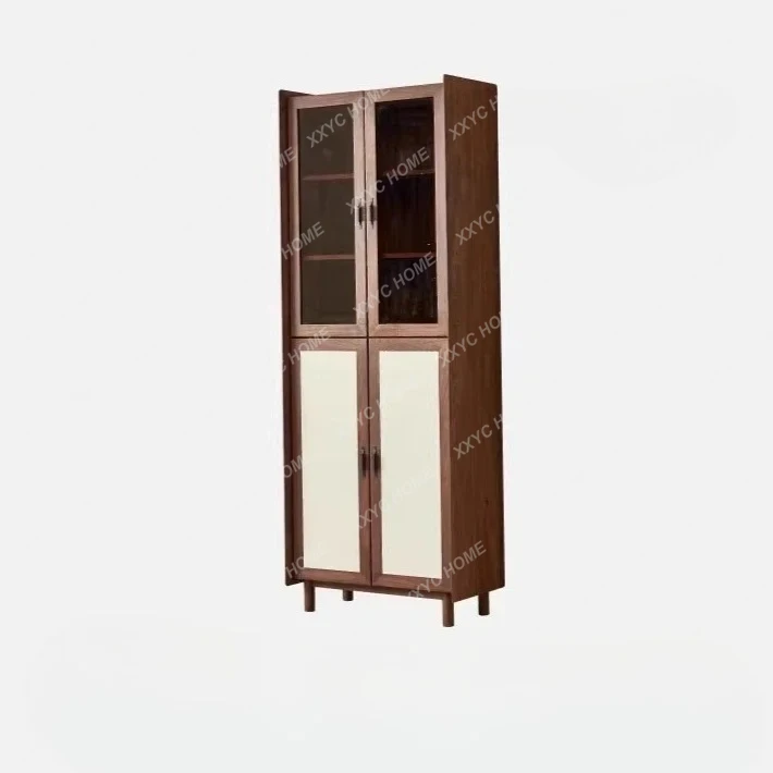 Y Solid Wood Bookcase North American Black Walnut Combination Cabinet Italian Study Home Locker