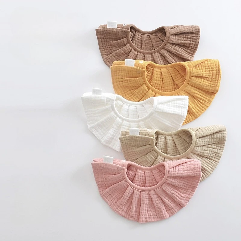 

5Pcs Cotton Baby Bibs Gauze Drool Saliva Towel 0-2 Years Newborn Baby Feeding Bib Soft Muslin Burp Cloth Babies Accessories