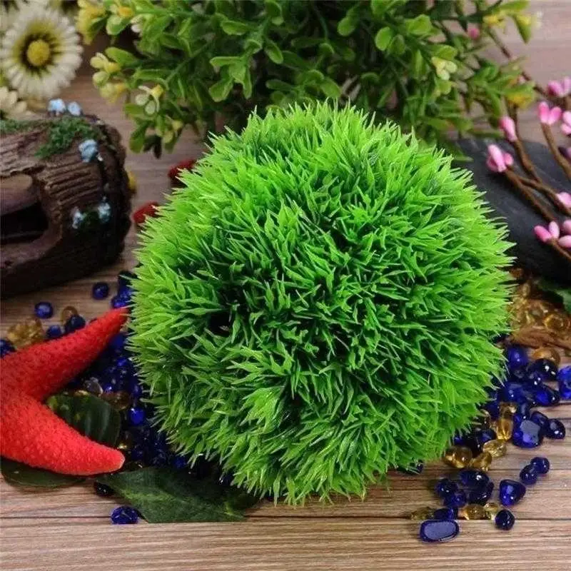 2026 Artificial Aquatic Plastic Plants Aquarium Grass Ball Fish Ornament Aquarium Ornamental Chlorella Prospects Grass For Decor