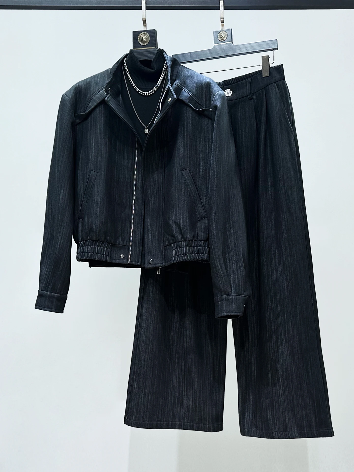 

Оригинальный осенне-зимний комплект: мужская куртка прямого кроя с воротником-стойкой, молодежная модная верхняя одежда из Китая, с длинными рукавами