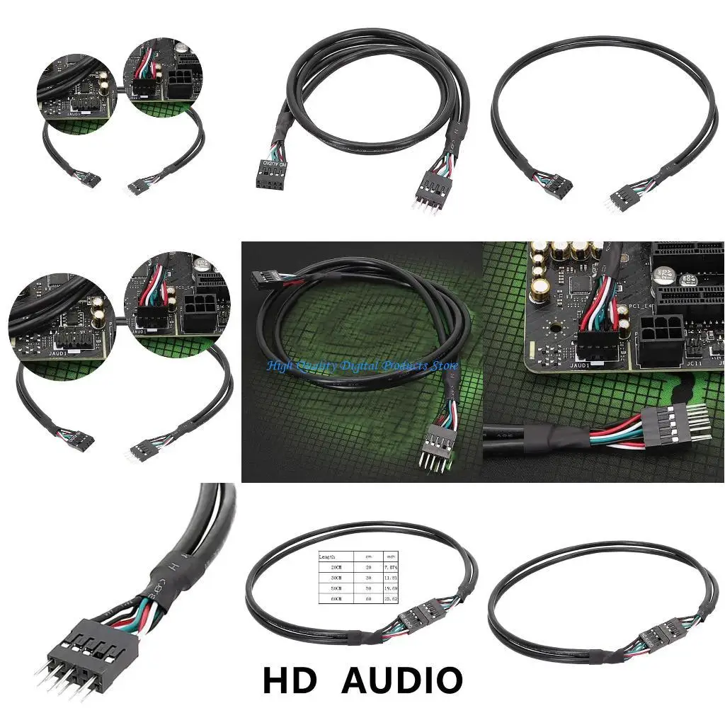 

U2JE прочный USB -кабельный кабельный кабельный шнур USB 9PIN Удлиненный шнур для компьютеров передняя панель