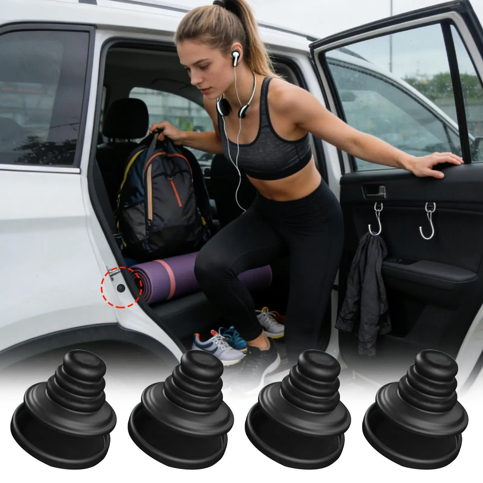 

Car Door Shock Absorber Pads 4 Pieces Car Anti-collision Bumper Cushion Automotive Door Damping Pads for RV Sedan Truck Vehicle