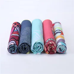 Taşınabilir kaymaz baskı Yoga Mat yaymak havlu absorbe ter spor Yoga havlusu Yoga Mat Yoga havlusu serinletici havlu buz havlu