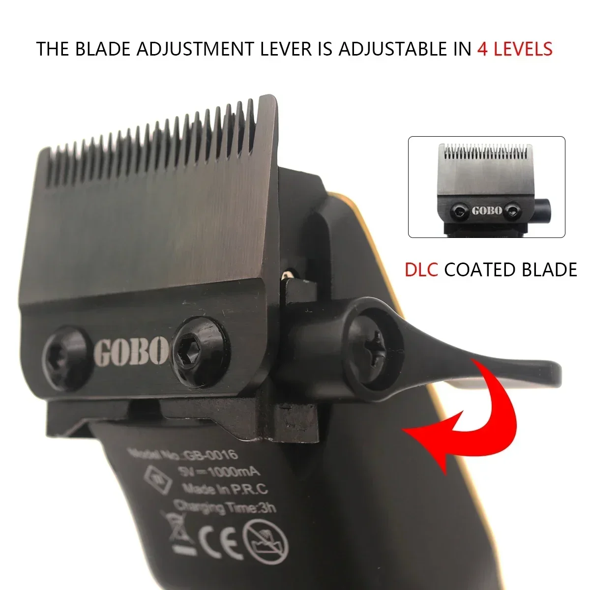 Tondeuse professionnelle pour hommes, moteur magnétique 9900 tr/min, Machine de découpe de cheveux LCD, chargeur de Base USB, lame DLC, GOBO