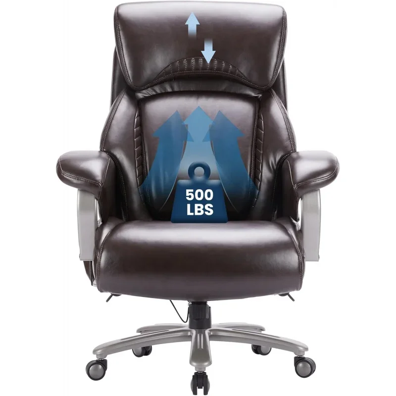 Big and Tall Office Chair 500lbs-Heavy Duty Ergonomic Computer Chair with Extra Wide Seat, High Back Executive Large Desk Chair