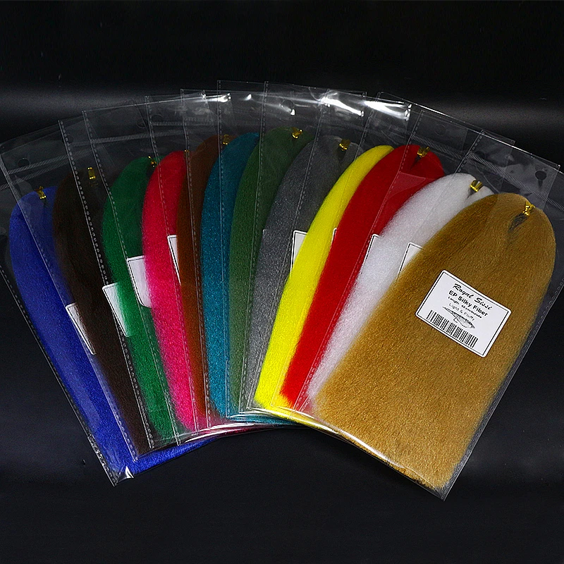 PERSUADER 12optional colors soft EP Silky Fiber for streamer flies minnow baitfish fly tying materials fly bait long hair fiber