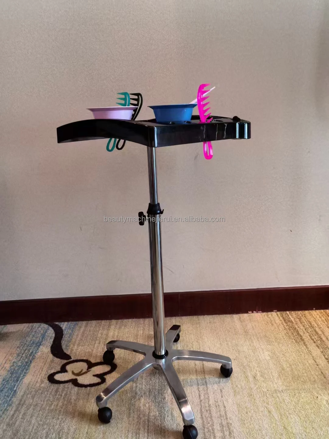 Wholesale Modern ABS Plastic Salon Tool For Hairdressing Assistant Hair Dryer Storage Rack Salon Trolley