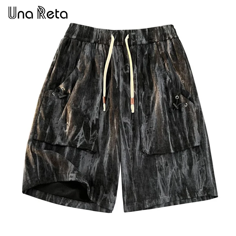 Una Reta-pantalones cortos con estampado Tie-dye para hombre, ropa de calle de Hip hop, Harajuku, holgados, informales, verano, 2024