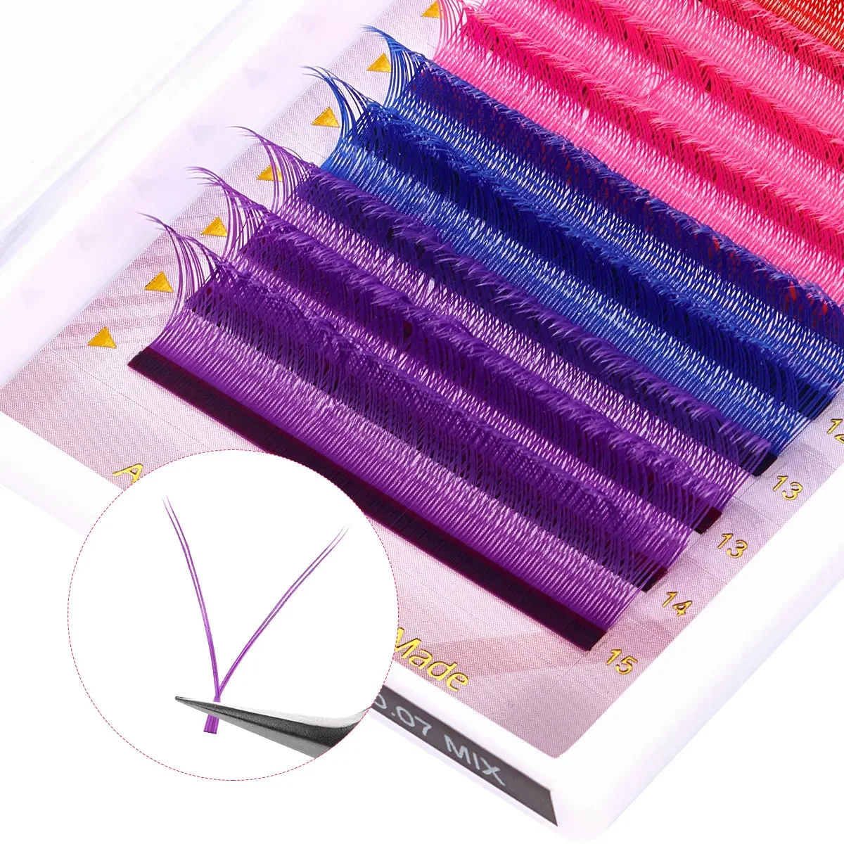 ARISON Colorful Y-Shape Eyelashes Extension Green Pink Blue Purple Mixed YY Lashes Brazilian Cilios y Premade Volume Fans Lash
