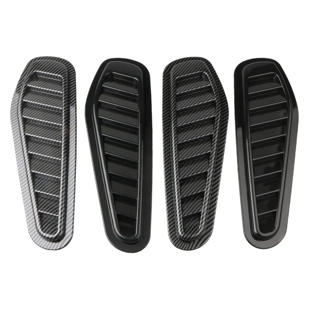 

2Pcs Carbon Fiber Style Car Air Flow Intake Decorative Scoop Bonnet Vent Hood Cover Universal