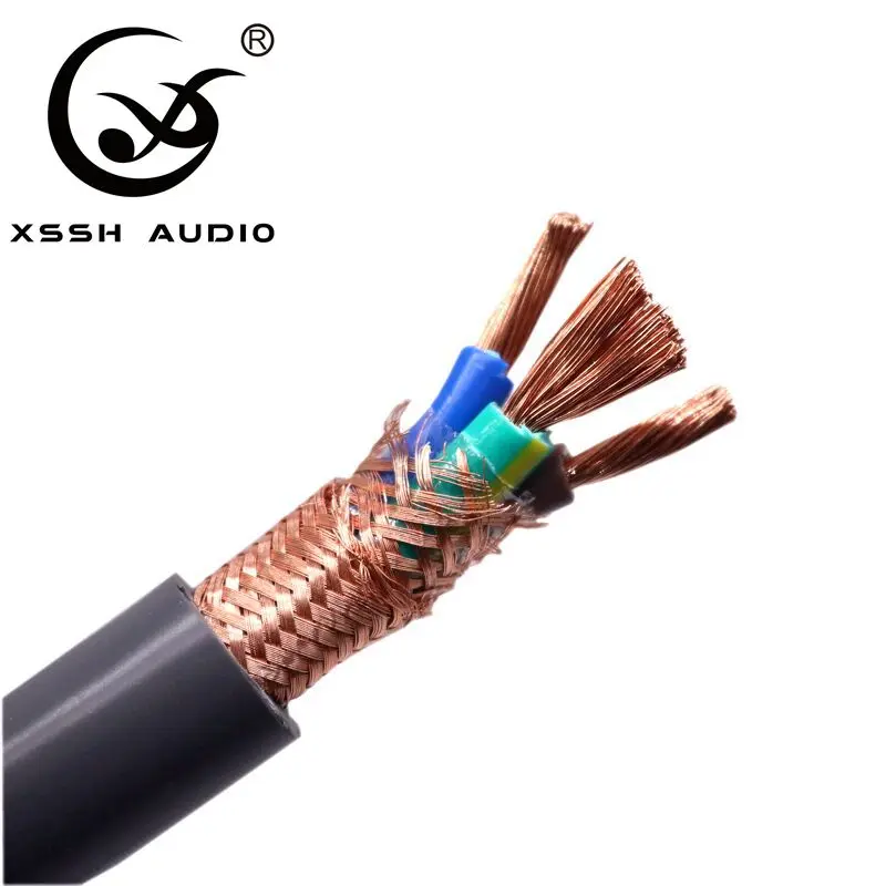 Bulk Wire YIVO XSSH DCDS3.0 14MM 3 Core Pure Copper HIFI Shielded AC Power DIY Extension Cord Cable for Projector/Speaker