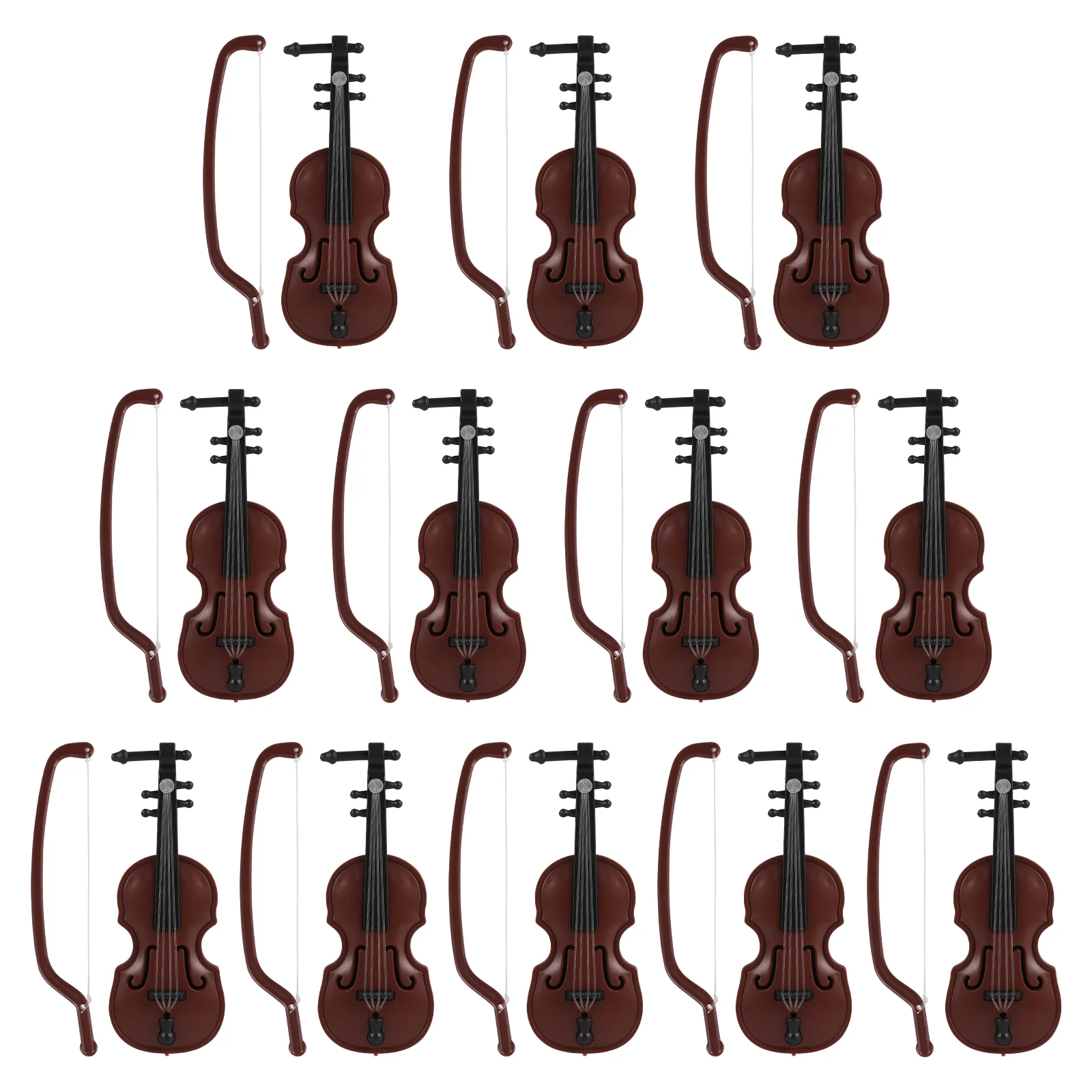 

12 Sets Mini Violin Crafts Decor Accessories Musical Instrument Model Violins Ornament Christmas Adorn Desktop Decoration