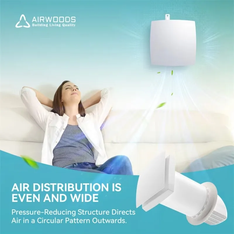 Single Room Heat Recovery Ventilation Hrv Wall Mounted ERV Air Balance Wifi Control 50CMH