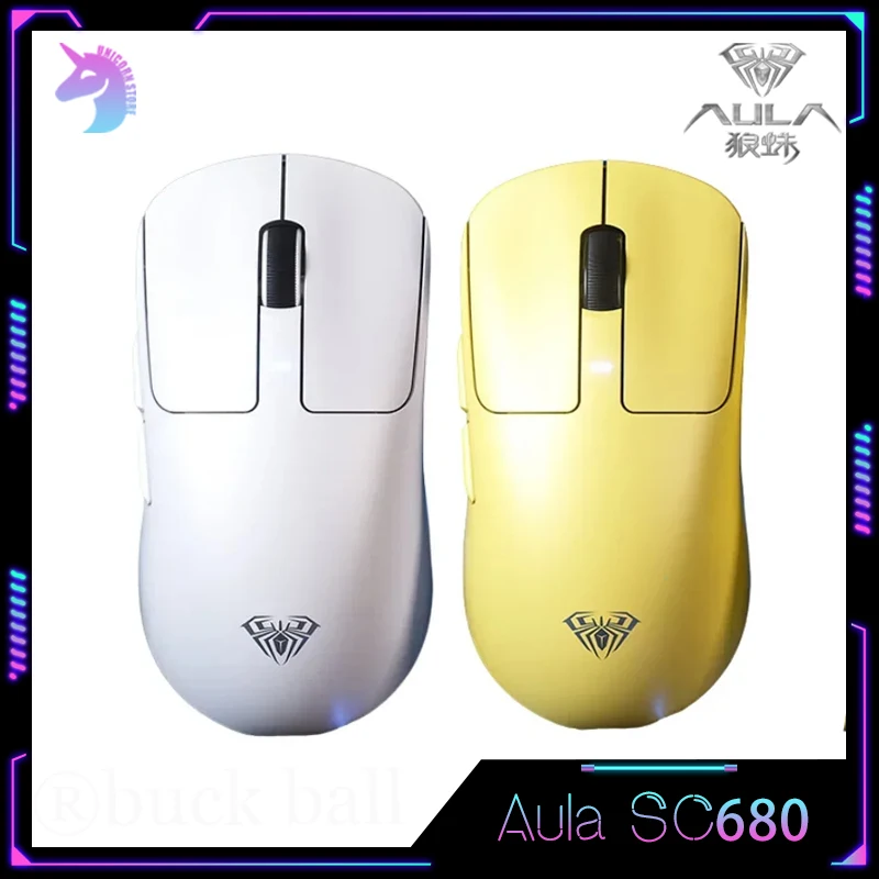 

Aula Sc680 Wireless Mouse Gaming Mouses Bluetooth/2.4g/Wired 3mode Lightweight Long Endurance Paw3395 Low Latency Esports Mouse