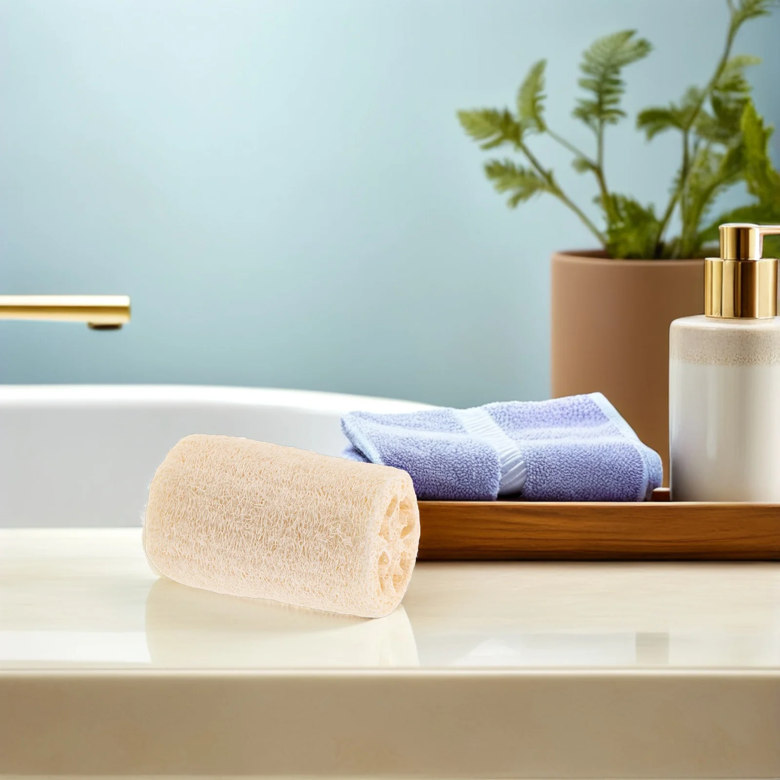 

8Pcs Natural Loofah Bath Scrubbers Gentle Exfoliating Shower Sponge for Cleaning Dishwashing Luffa Pads