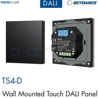 Skydance TS4-D 4 Button Wall Mounted Touch DALI Panel Master LED Controller Proximity Sensing / Encoding Switch Select Addresses