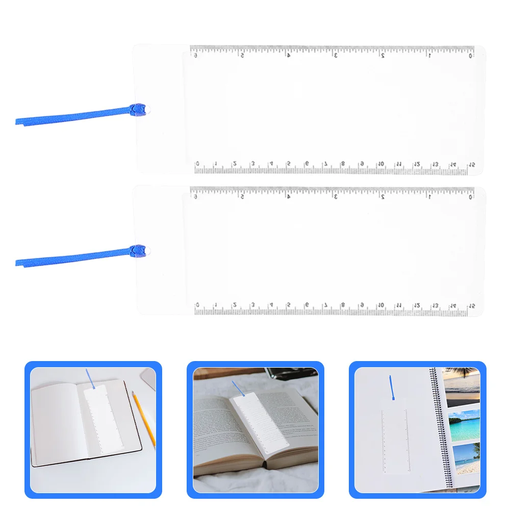 

6Pcs Magnifying Lens Card with Ruler for Reading Books Newspapers Magazines Portable Compact Bookmark Style Page