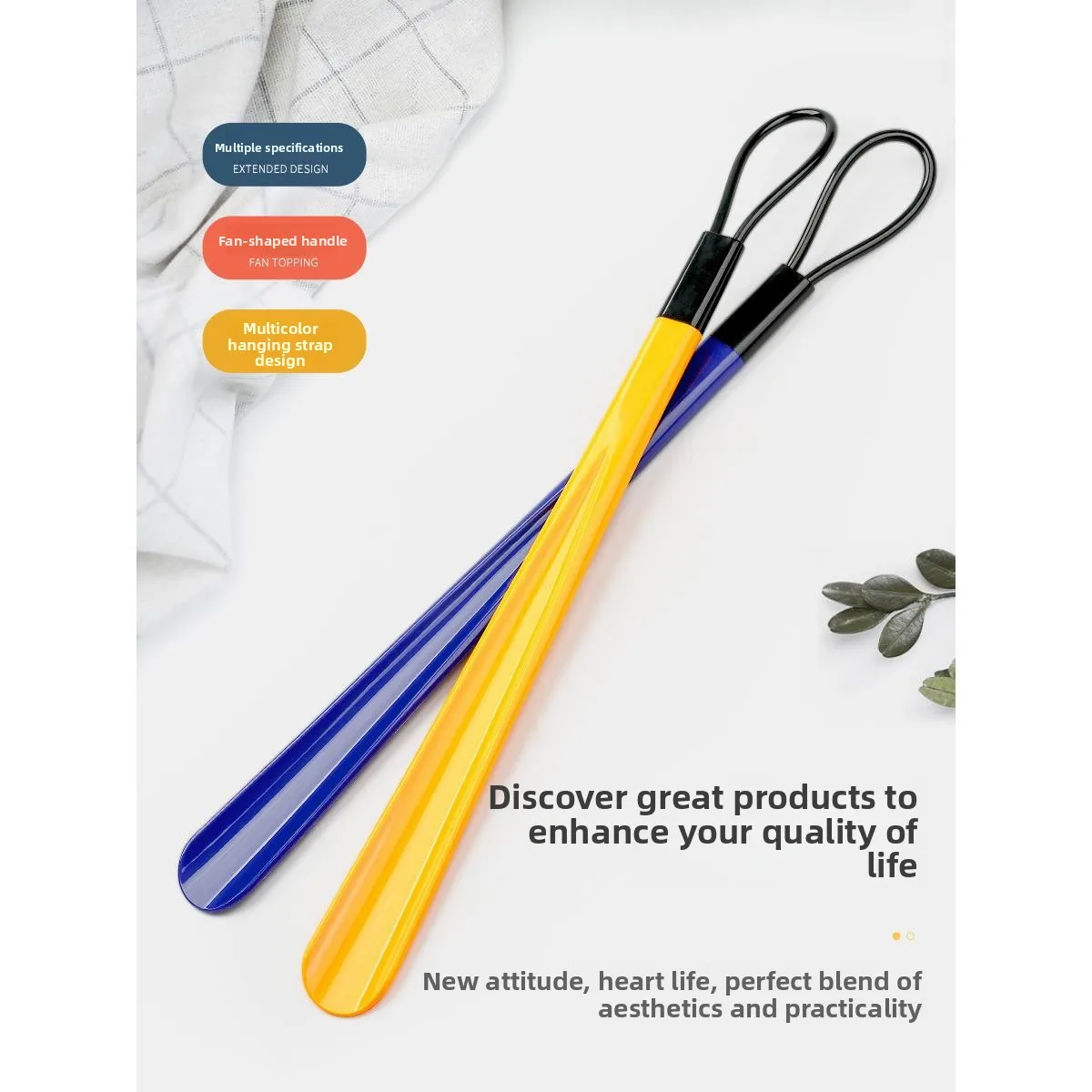 Plastic Long Handle Shoe Horn Home Use High End Shoe Insertor Ultra Long Handle Slip on Helper Footwear Accessory