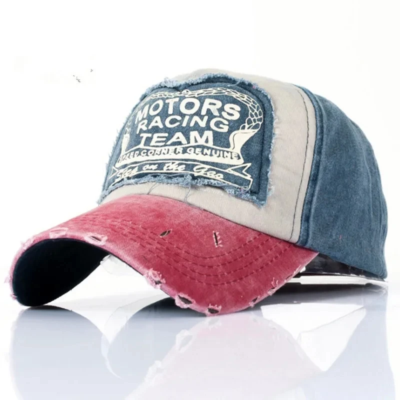 Fashionable Outdoor Sun Cap Visor Patch Color Matching Letter Wash Cloth Coated Baseball Cap