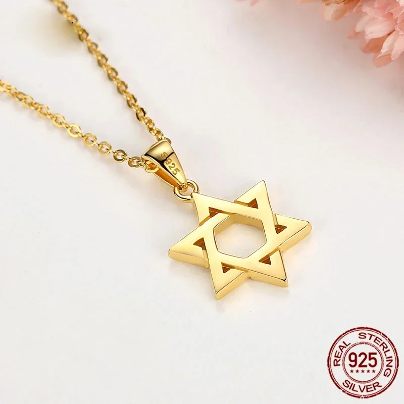 KALETINE Collare Magen Star David  925 Sterling Silver Pendant Israel Chain Necklace Women Judaica Jewish Vintage Fine Jewelry