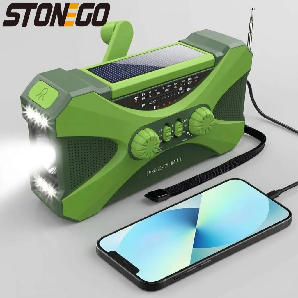 lampe-torche-led-portable-rechargeable-radio-solaire-a-manivelle-10000-mah-double-haut-parleur-lumiere-d'urgence-alarme-sos-batterie-externe-haute-capacite