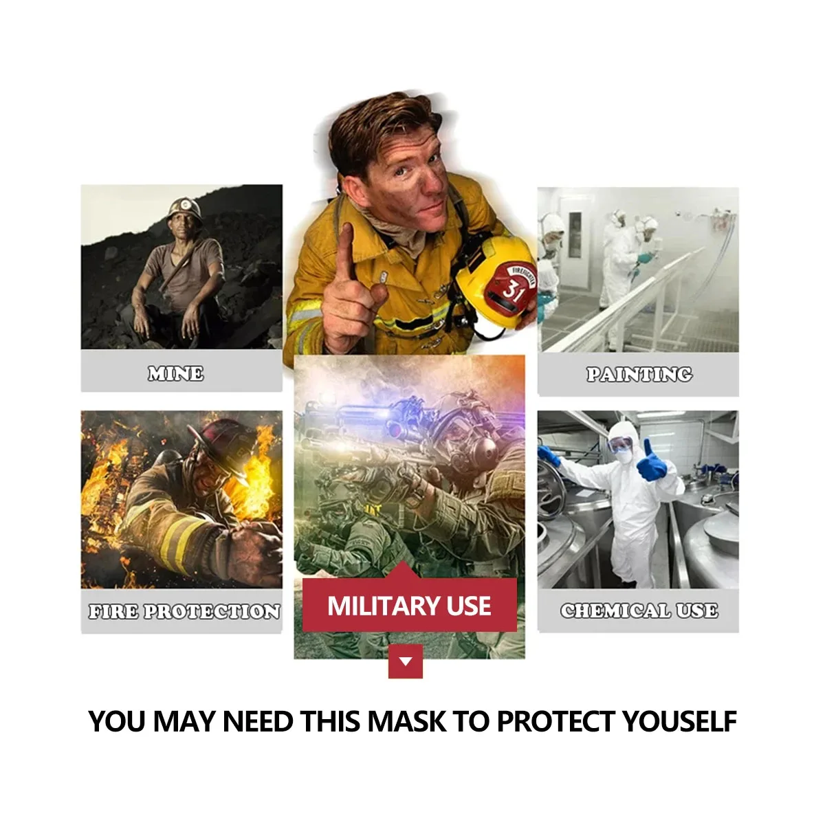 Anti-Fog 6800 Gas Mask Industrial Painting Spraying Respirator Safety Work Filter Dust Proof Full Face Formaldehyde Protection