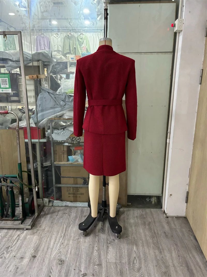 KEYANKETIAN 2026 Spring New Office Lady Fashion Two Pieces Sets Women's Irregular Shaped Buttoned Suit Coat High-waisted Skirt