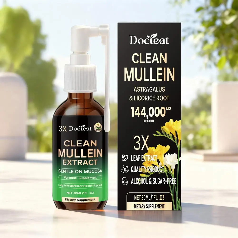 

Natural Mullein Leaf Extract Spray For Breathing Health Soothing Herbal Oral Spray For Daily Lung Cleansing Support 30ml