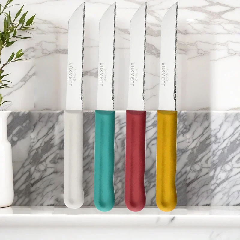 Stainless Steel Knife 12-Piece Kit with Serrated Blade Comfortable Handle Steak Knife Kitchen Cooking Accessories Fruit Knife