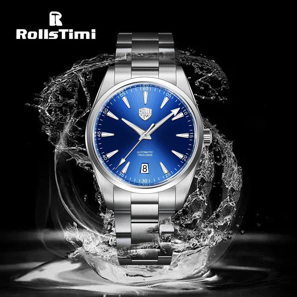 2025 New Rollstimi Texture Dial Luxury Mechanical Automatic Watch For Men NH35A Movement AR Sapphire Crystal BGW9 Luminous Watch