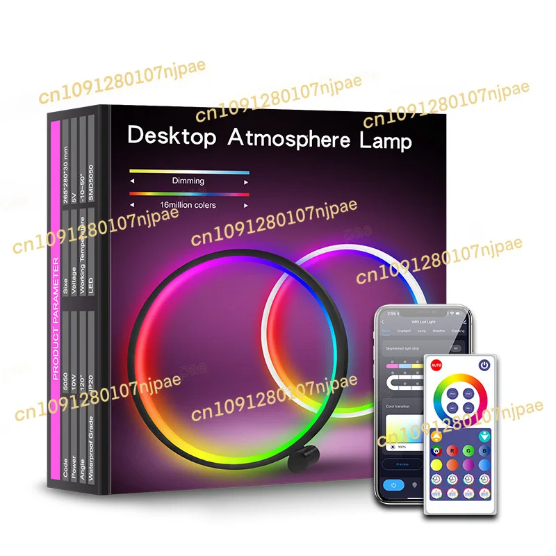 ذكي تويا واي فاي الإبداعية لمبة مكتب RGBIC الملونة سطح المكتب مصباح لتهيئة الجو Esports سطح المكتب شبكة الضوء الأحمر عبر الحدود #5