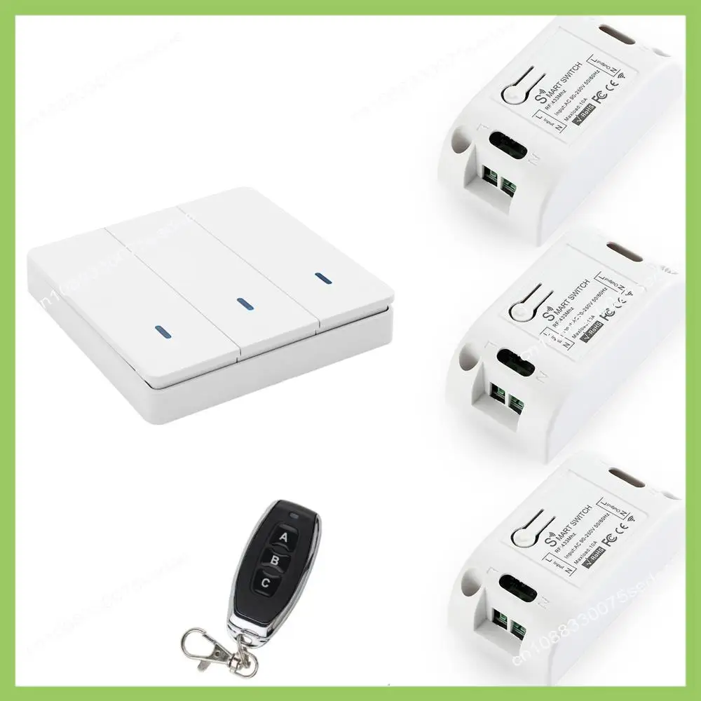 

Y19A Беспроводной интеллектуальный выключатель света RF 433 МГц Управление освещением Интеллектуальный переключатель переменного тока 90-250 В, 10 А, модуль (1 Вт, 3 C и 1 RC)