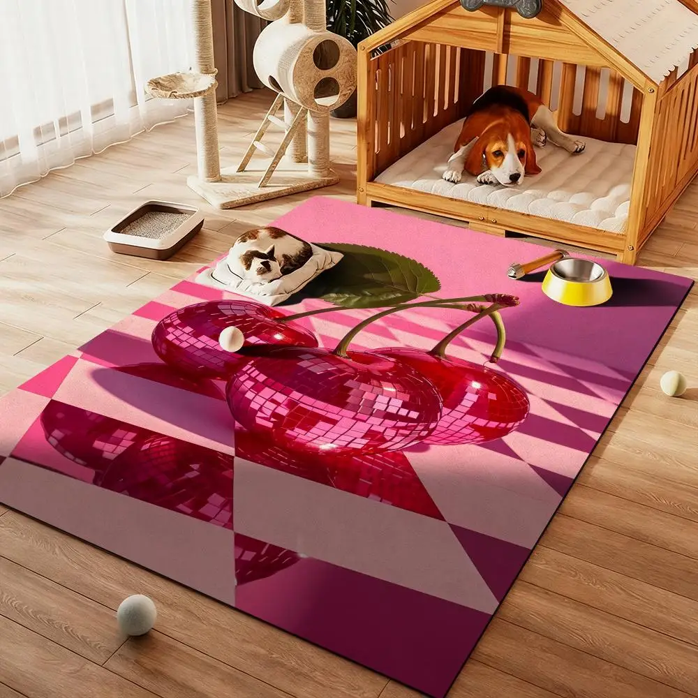 

Disco fruit fashion cool Floor Mat Diatom Bath Mat Absorbent Quick Dry Non-Slip TPR Backing Soft Plush Draining Rugs