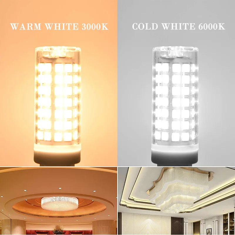 G9 LED BULB AC220V 120V No Flicker  88LEDS 2835 LED Lamp G9 Lights 690LM Chandelier Light replace 70W Halogen lighting