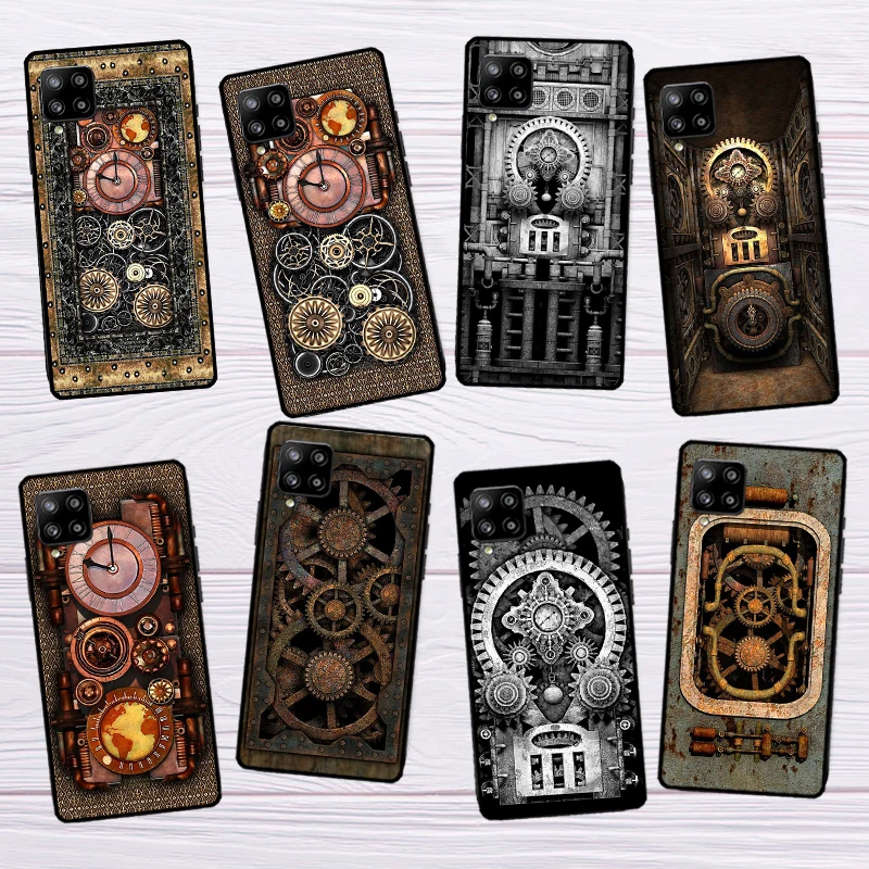 Steampunk Gears Vintage Time Machine Case For Samsung Galaxy A52 A32 A22 A12 A13 A23 A33 A53 A73 A51 A71 A14 A24 A34 A54 Coque