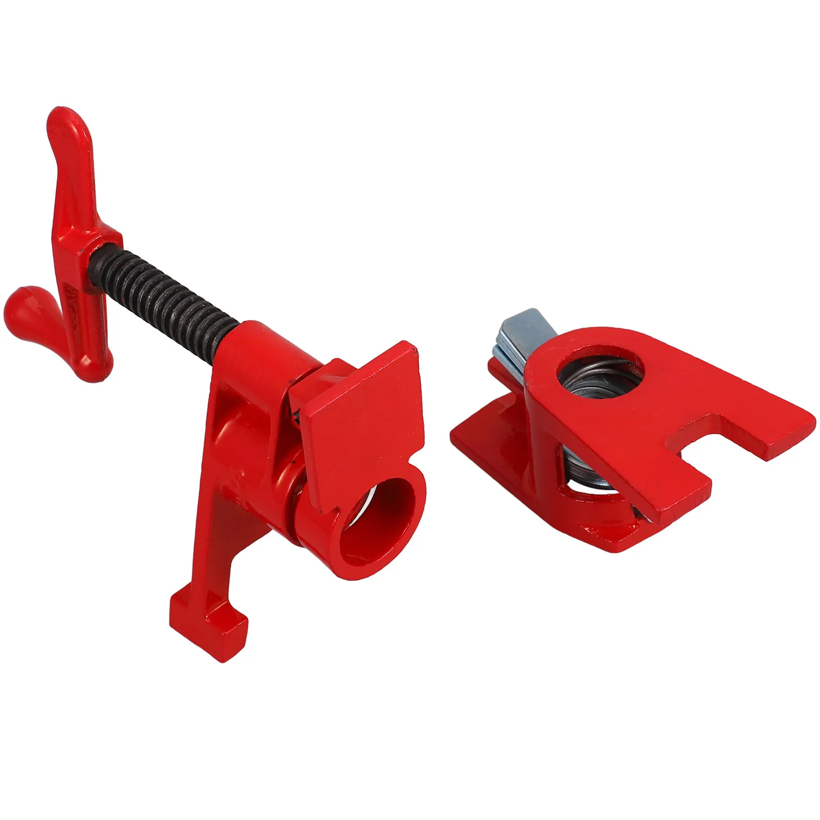 Woodworking Clamps 2 Pcs Steel Carpentry Clamps with Rubber Pads Lightweight Portable Wood Gluing Tools