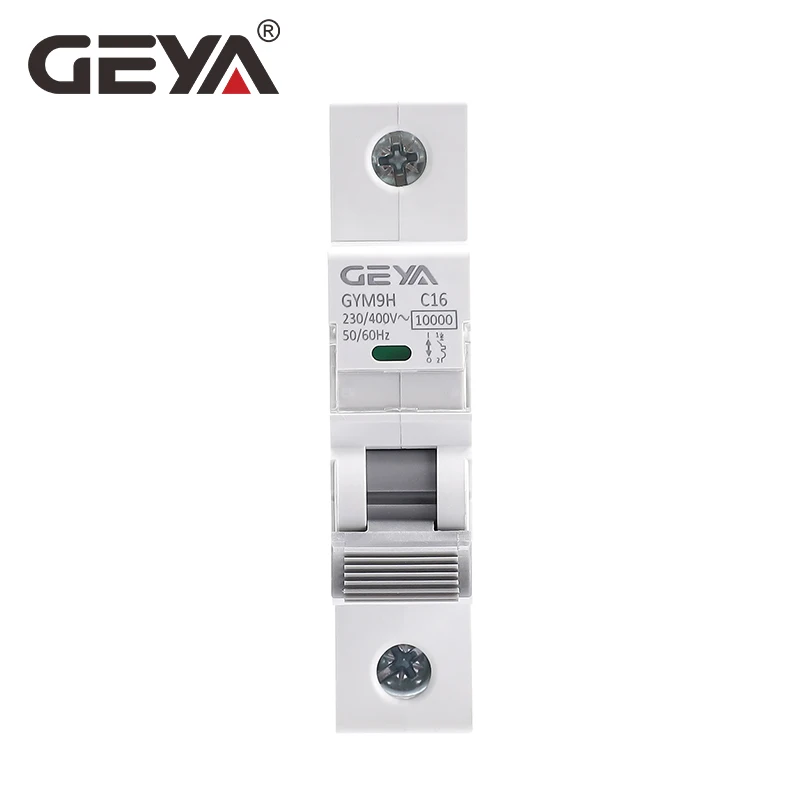 GEYA GYM9H 1P 10KA Breaking Capacity MCB Din Rail 230V 400V Mini Circuit Breaker 6A-63A AC Type Factory Direct Manufacturer