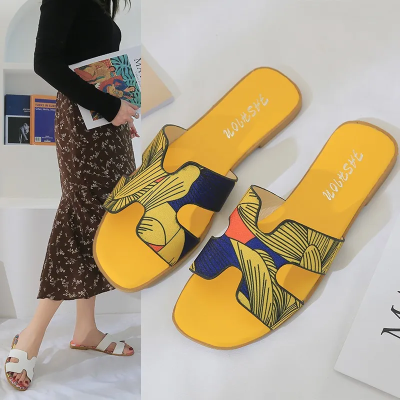 

Korean Style Simple Slippers for Women with Charming Open Toe 2024 Summervacation Beach Flat Sandals Casual Flip-flops for Women