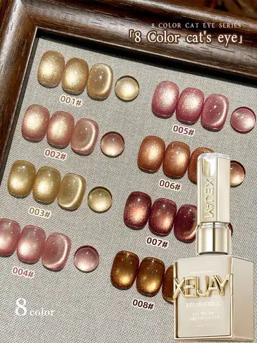 Imagen 2 del producto Esmalte de uñas de ojo de gato con gradiente dorado, Gel fototerapéutico para remojar uñas, esmalte de Gel magnético, arte de uñas para salón en casa, 15ML