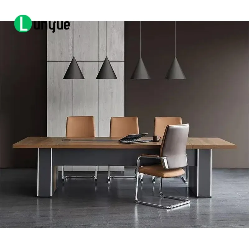 Durable Wooden Conference Table for 8-10 Persons Large Meeting Desk Office Furniture Cheap Business Boardroom Table