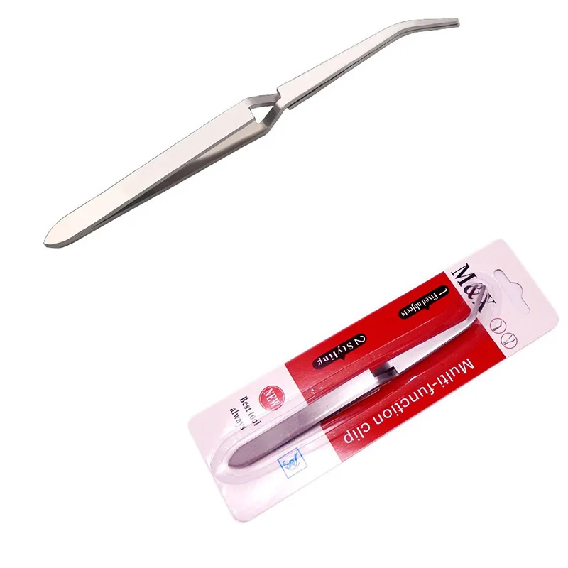 Acrylic UV Gel Tips Sculpture Shaping Tweezers Clip Stainless Steel Pick Up Nail Art Tools Multi-Functional Rhinestones Nipper