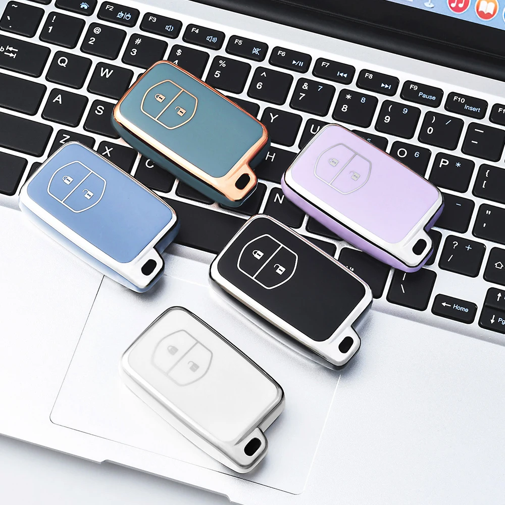 Nowy pokrowiec na kluczyk samochodowy TPU do Toyoty Aqua RAV4 Land Cruiser Camry Prado Corolla Prius Cover Keyless Remote Fob 2-przyciskowy