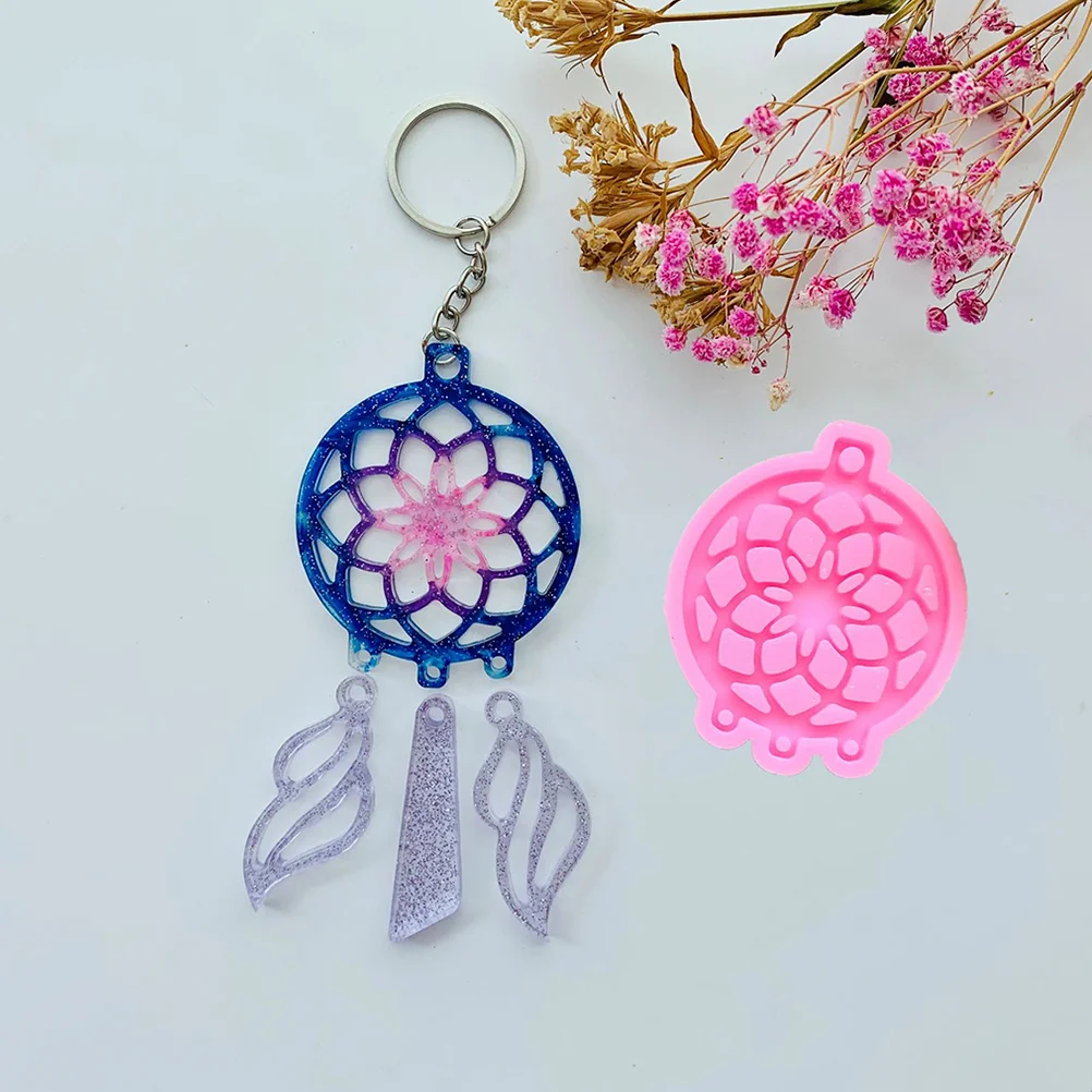 71 Pcs Dream Catcher Key Ring Mold Pendant Tools Earring Jewelry Kit Silicone Silica Gel Epoxy Resin