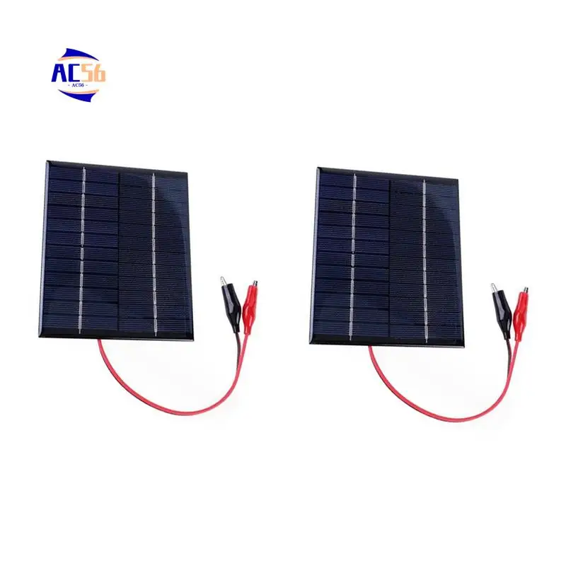

AC56-2PCS 12V 2W Solar Panels High Folding Solar Panel Charger Rechargeable Battery Solar Panel Charger With Clip Wire